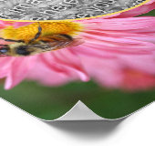Poster Abeille Sur Le Cadre Fleur Rose Daisy Ajouter Votr (Coin)