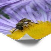 Poster Abeille Sur Les Fleurs Violettes Nature (Coin)