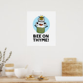 Poster Abeille Sur Thyme Funny Herb Insect Pun (Cuisine)