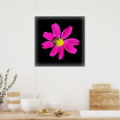 Poster abeille sur une fleur rose (Cuisine)