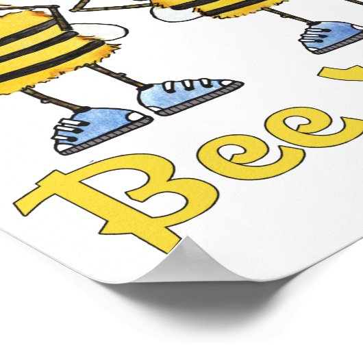 Poster Abeilles "Bee No Evil" (Coin)