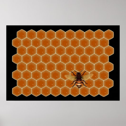 Poster Abeilles de miel (Devant)