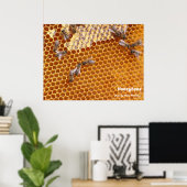 Poster Abeilles de miel dans l'affiche de la ruche (Bureau à domicile)