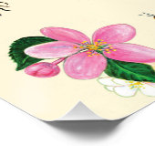 Poster Abeilles et bourdons & fleurs de fruits (Coin)