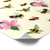 Poster Abeilles et bourdons & fleurs de fruits (Coin)