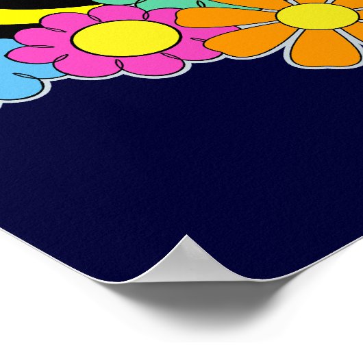 Poster Abeilles et fleurs (Coin)