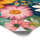 Poster Abeilles et fleurs motif abeille fleur (Coin)