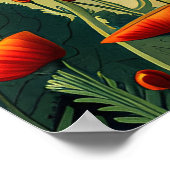 Poster Abeilles Et Poppies Art Imprimer (Coin)