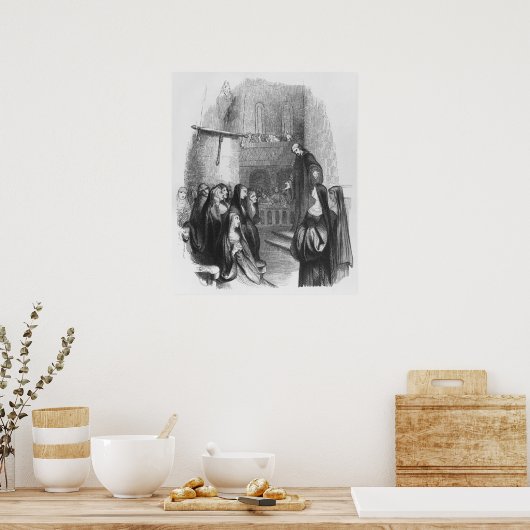 Poster Abelard prêchant à Paraclete (Cuisine)