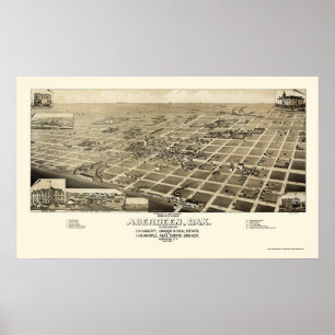 Poster Aberdeen, SD Carte panoramique - 1883
