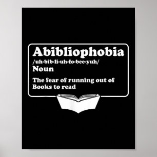 Poster Abibliophobie Bibliophilie Peur Lire Bibliophile B