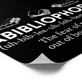 Poster Abibliophobie Définition amusante (Coin)