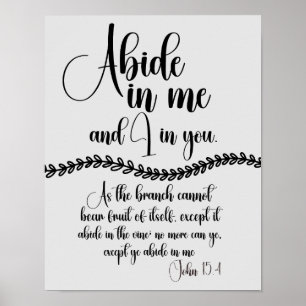 Poster Abide in Me Bible Verse
