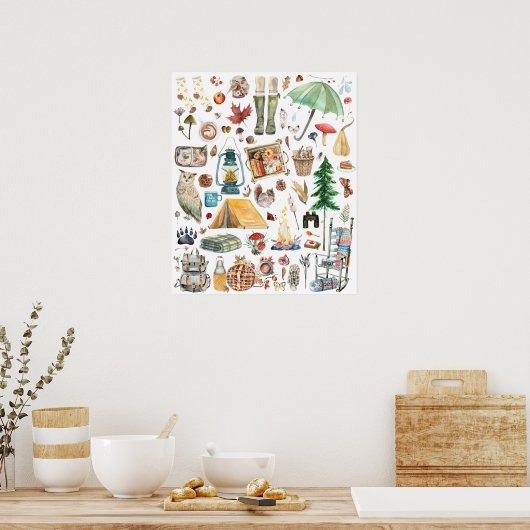 Poster Abondance d'Automne | Illustrations aquarelles rus (Cuisine)