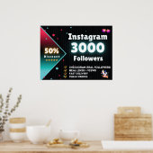 Poster Abonnés Instagram 3000 | Acheter des abonnés Insta (Cuisine)