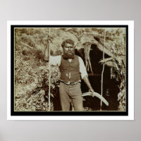 Aborigène avec un Boomerang, vers 1860 (photo sépi