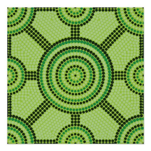 Poster Aboriginal dot painting (Devant)