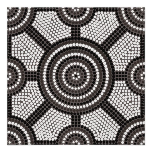 Poster Aboriginal dot painting (Devant)