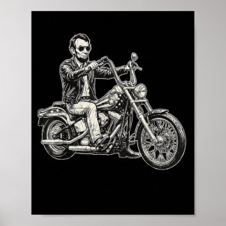 Poster Abraham Abe Lincoln moto américain Biker Usa