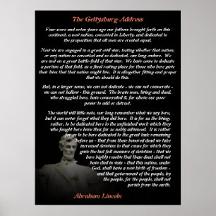 Poster Abraham Lincoln - Adresse Gettysburg