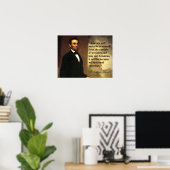 Poster Abraham Lincoln Citation "L'Amérique ne sera jamai (Bureau à domicile)