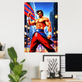 Poster Abraham Lincoln en tant que combattant | AI Art Po (Bureau à domicile)