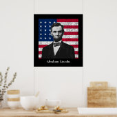 Poster Abraham Lincoln et le drapeau américain (Cuisine)