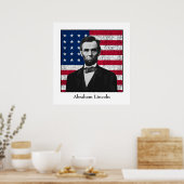 Poster Abraham Lincoln et le drapeau américain (Cuisine)