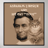 Poster Abraham Lincoln et son chat "Dixie" (Devant)
