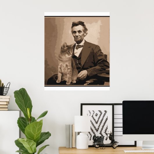 Poster Abraham Lincoln et son chat "Dixie" (Bureau à domicile)