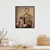 Poster Abraham Lincoln et son chat "Dixie" (Cuisine)