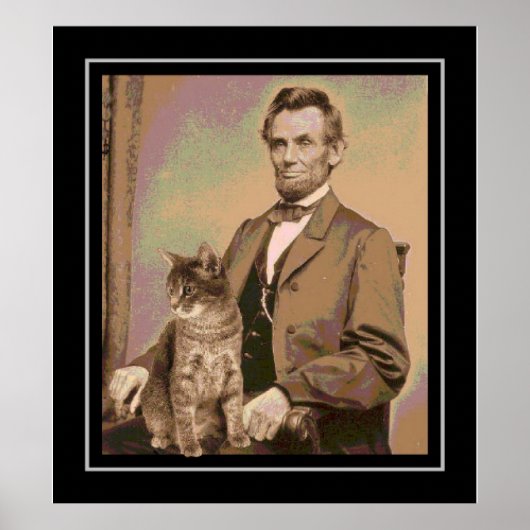Poster Abraham Lincoln et son chat "Dixie" (Devant)
