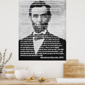 Poster Abraham Lincoln Gettysburg Adresse Portrait (Cuisine)