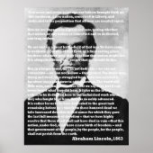 Poster Abraham Lincoln Gettysburg Adresse Portrait (Devant)