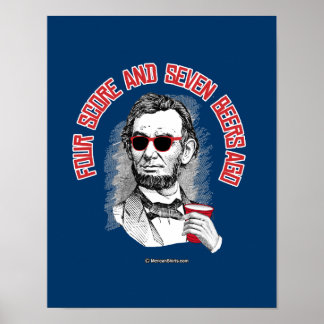 Poster Abraham Lincoln - Il y a quatre points et sept biè