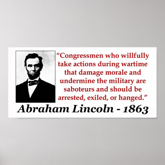 Poster Abraham Lincoln : Les Saboteurs Devraient Être... (Devant)