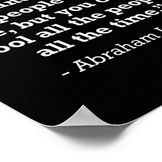 Poster Abraham Lincoln Ne Peut Pas Tromper Le Peuple Free (Coin)