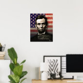 Poster Abraham Lincoln - "Vous êtes sûr d'être heureux à (Bureau à domicile)