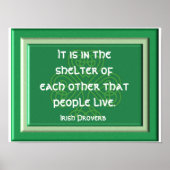 Poster Abri de l'autre - Irlandais Proverbe Imprimer (Devant)