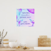 Poster Abrite l'affiche de fête d'anniversaire de la sirè (Cuisine)