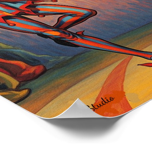 Poster Absinthe blanche Pierrot Jester (Coin)