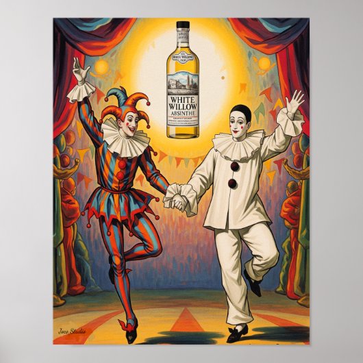 Poster Absinthe blanche Pierrot Jester (Devant)