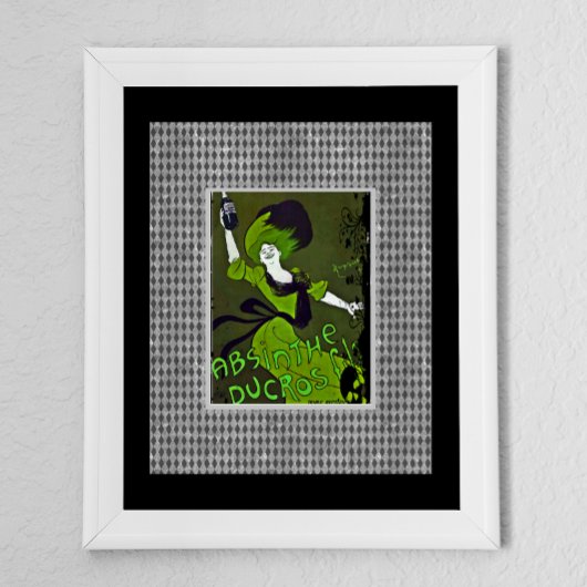 Poster Absinthe en Vert Vintage Ad Arlequin Frontière