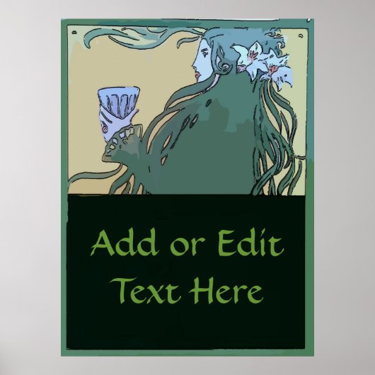 Poster Absinthe Green Fairy, modifier le texte (Devant)