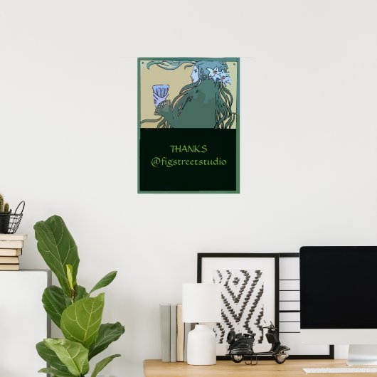 Poster Absinthe Green Fairy, modifier le texte (Bureau à domicile)