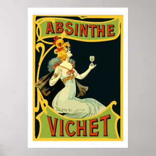 Poster Absinthe Vichet, modern art nouveau