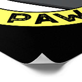 Poster Absolument Pawsitive Funny Paw Badge Pun Dark BG (Coin)