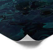 Poster Abstract Aqua Waves with Golden Sunlight (Coin)
