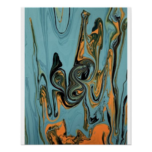 Poster Abstract art, abstract brushstroke (Devant)