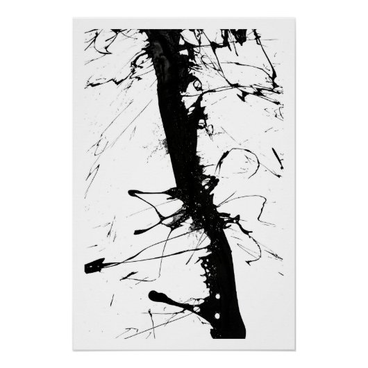 Poster Abstract Black Ink Network (Devant)